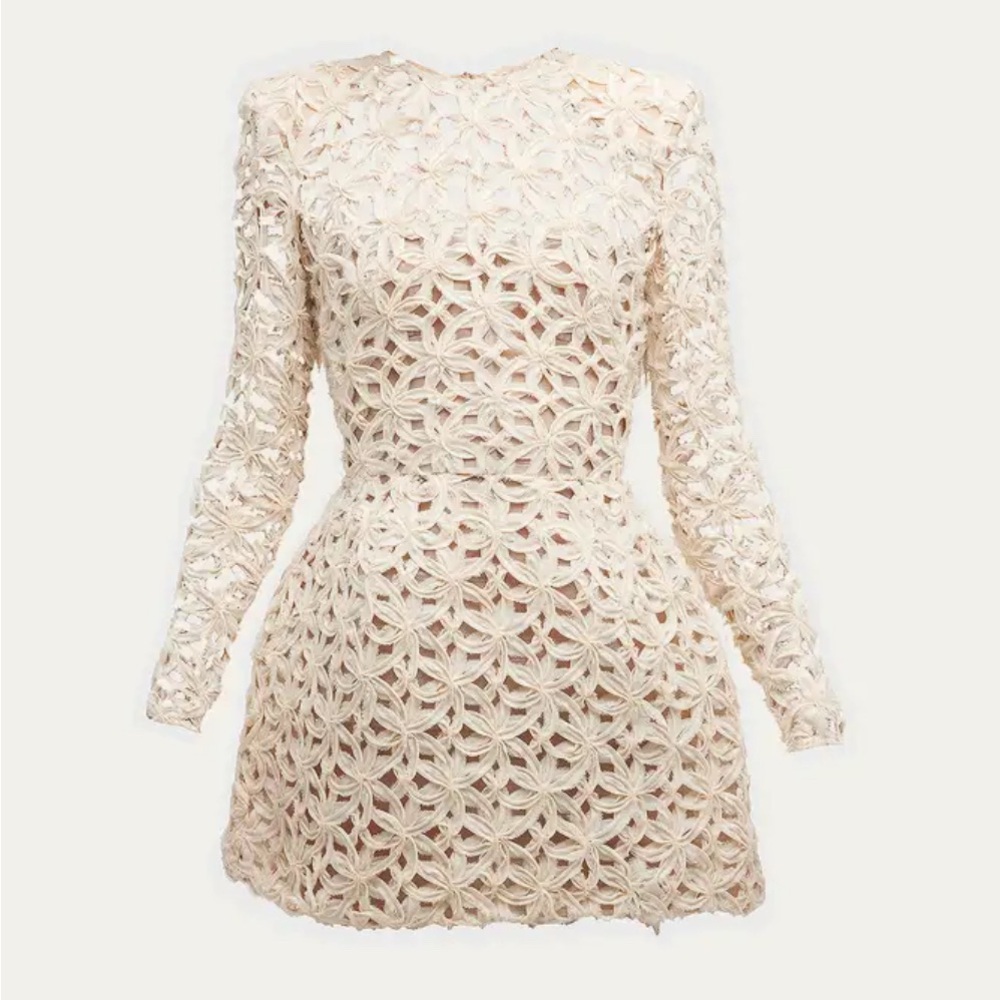BRONX AND BANCO Casey Mini Dress Elegant Cream Lace